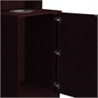 Commercial Grade 32 Gallon Wood Tray Top Trash Enclosure with Drop Hole-Mahogany