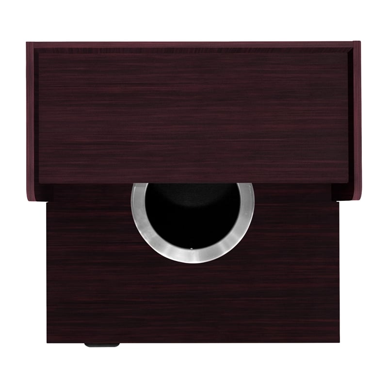 Commercial Grade 32 Gallon Wood Tray Top Trash Enclosure with Drop Hole-Mahogany