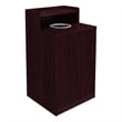 Commercial Grade 32 Gallon Wood Tray Top Trash Enclosure with Drop Hole-Mahogany