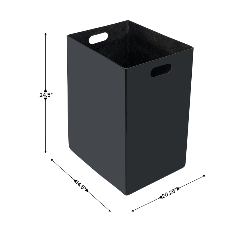 Commercial 31.4 GAL Steel Trash Can with Inner Bin Locking Access Door-BK/SIL