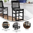 School House Back Black Wood Restaurant Barstool with Footrest