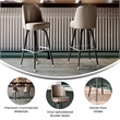 Metal Bar Stool with Swivel Vinyl Bucket Seat and Footrest in Beige