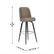 Metal Bar Stool with Swivel Vinyl Bucket Seat and Footrest in Beige