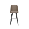 Metal Bar Stool with Swivel Vinyl Bucket Seat and Footrest in Beige
