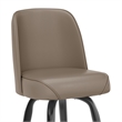 Metal Bar Stool with Swivel Vinyl Bucket Seat and Footrest in Beige