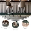 Metal Bar Stool with Swivel Vinyl Bucket Seat and Footrest in Beige