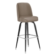 Metal Bar Stool with Swivel Vinyl Bucket Seat and Footrest in Beige