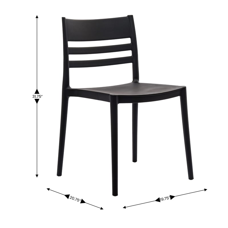 Commercial All-Weather Resin Patio Stack Chair with Slatted Backrest