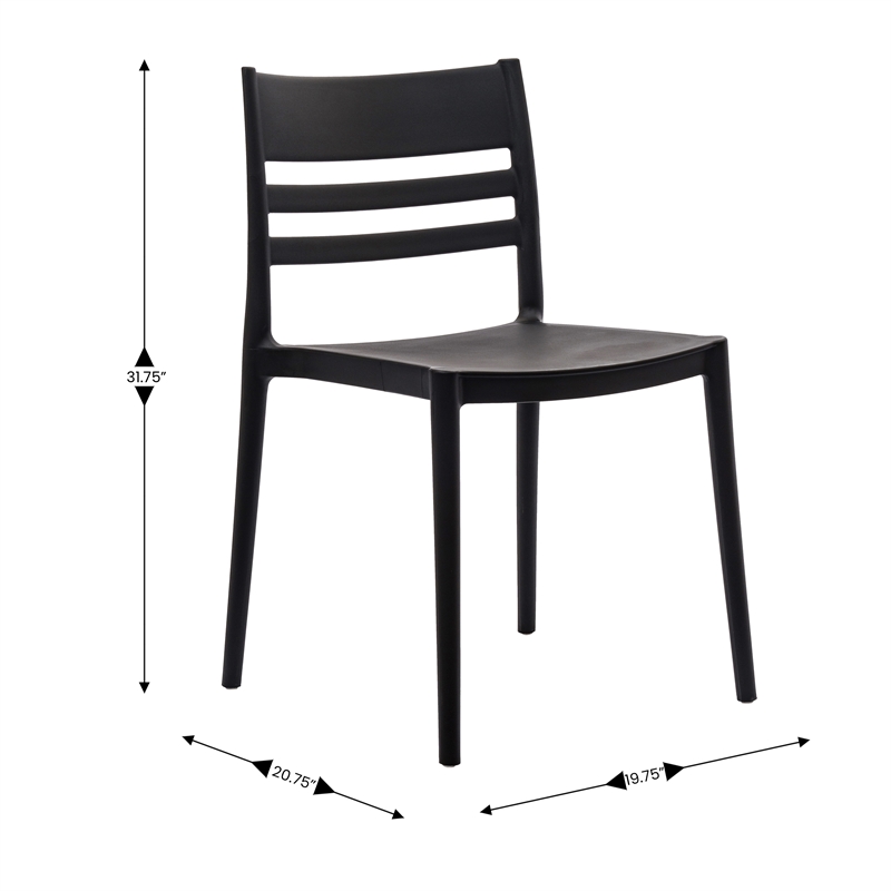 Commercial All-Weather Resin Patio Stack Chair with Slatted Backrest