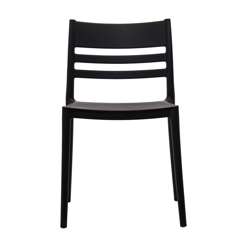 Commercial All-Weather Resin Patio Stack Chair with Slatted Backrest