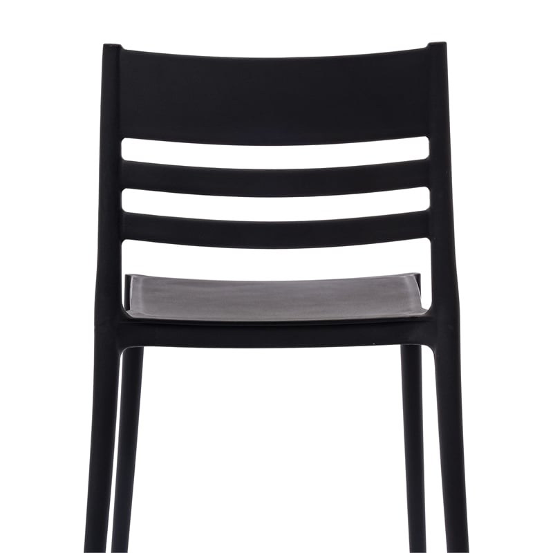 Commercial All-Weather Resin Patio Stack Chair with Slatted Backrest