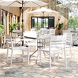 Commercial All-Weather White Resin Patio Stack Chair with Slatted Backrest