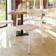 Commercial Solid Wood Dining Chair with White Frame and Antique White Finish