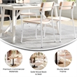Commercial Solid Wood Dining Chair with White Frame and Antique White Finish