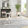 Commercial Solid Wood Dining Chair with White Frame and Antique White Finish