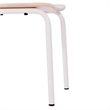 Commercial Solid Wood Dining Chair with White Frame and Antique White Finish