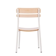 Commercial Solid Wood Dining Chair with White Frame and Antique White Finish