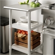 Galvanized Steel Adjustable Add-On Work Table Lower Restaurant Shelf