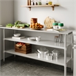 Galvanized Steel Adjustable Add-On Work Table Lower Restaurant Shelf