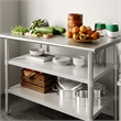 Galvanized Steel Adjustable Add-On Work Table Lower Restaurant Shelf