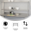 Commercial Grade NSF Certified Stainless Steel Metal Kitchen Double Overshelf
