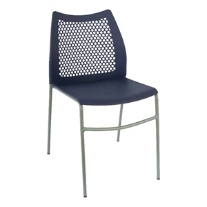 Flash Furniture Stackable Chair with Vented Back and Waterfall Seat in Black