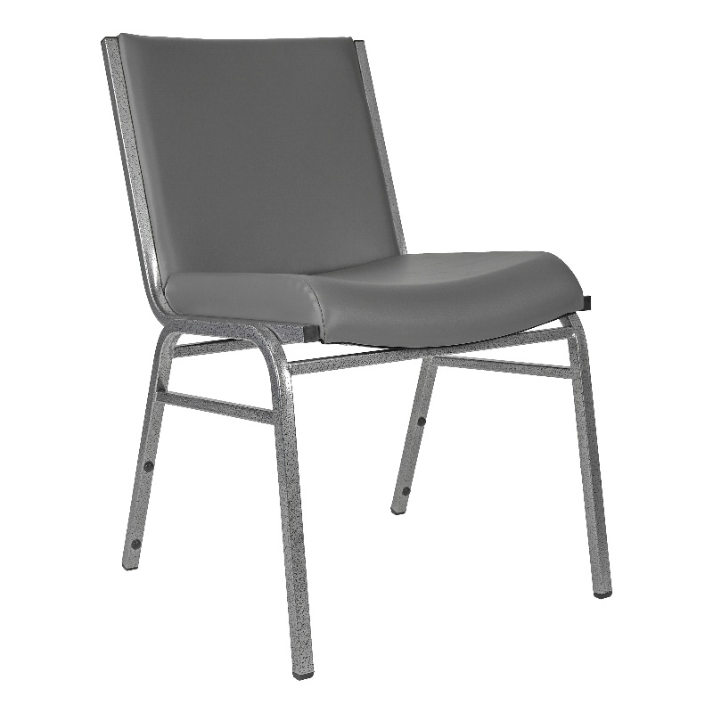 Flash Furniture Heavy Duty Gray Vinyl Stack Chair - Reception Furniture