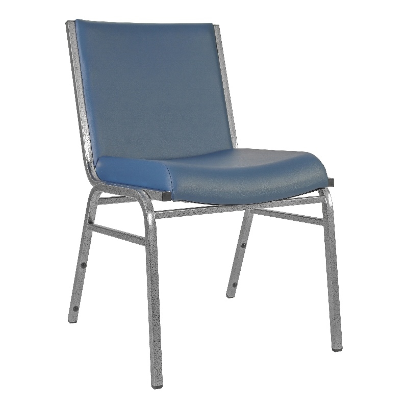 Flash Furniture Heavy Duty Navy Vinyl Stack Chair - Reception Furniture