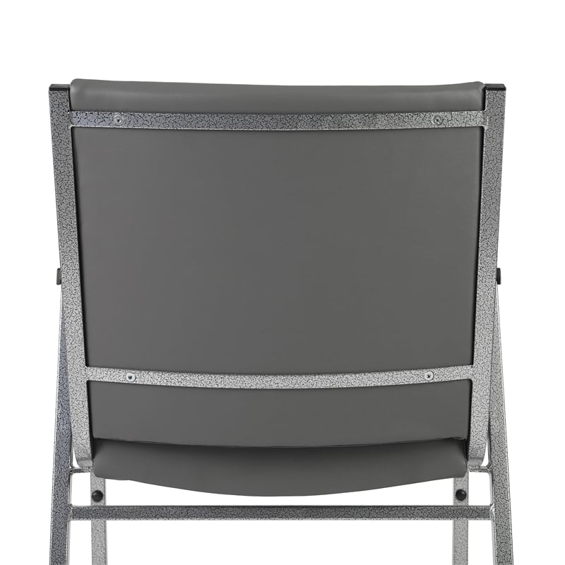 Heavy Duty Gray Vinyl Stack Chair with Arms - Reception Furniture