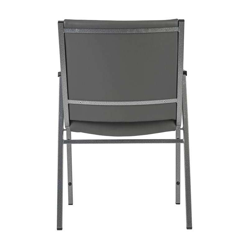 Heavy Duty Gray Vinyl Stack Chair with Arms - Reception Furniture