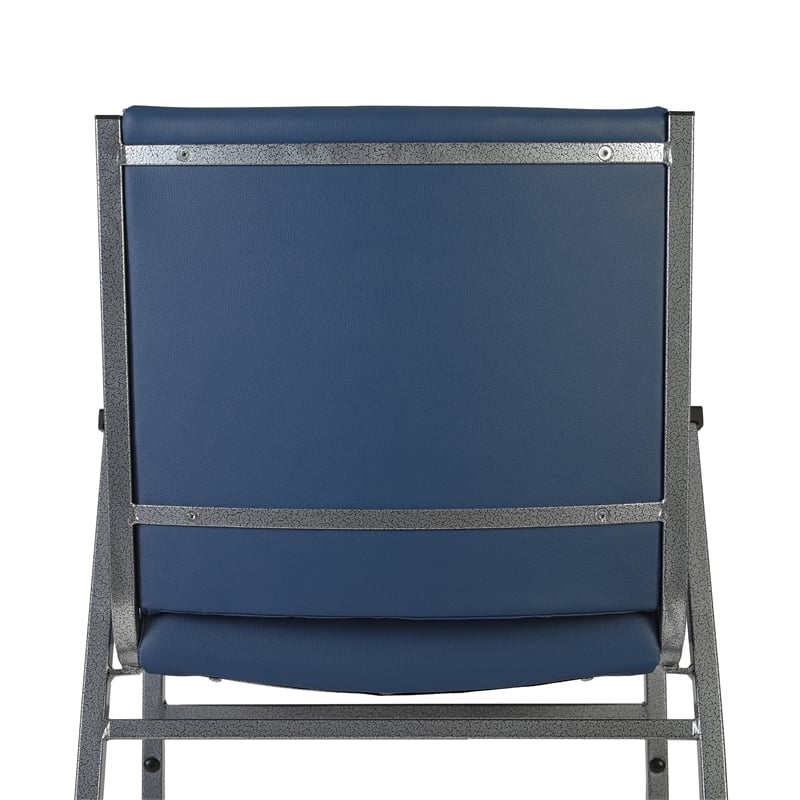Heavy Duty Navy Vinyl Stack Chair with Arms - Reception Furniture