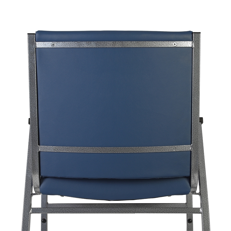 Heavy Duty Navy Vinyl Stack Chair with Arms - Reception Furniture