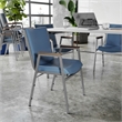 Heavy Duty Navy Vinyl Stack Chair with Arms - Reception Furniture