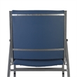 Heavy Duty Navy Vinyl Stack Chair with Arms - Reception Furniture