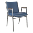 Heavy Duty Navy Vinyl Stack Chair with Arms - Reception Furniture