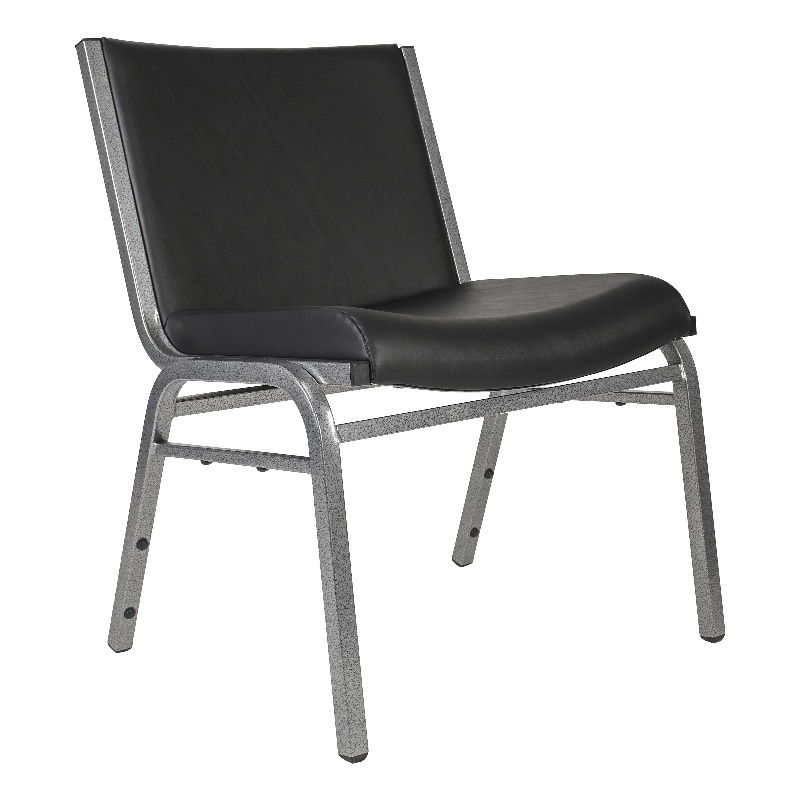 Big & Tall 1000 lb. Rated Black Vinyl Stack Chair - Reception Seating
