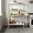 Commercial Stainless Steel Work Table with 2 Overshelves and 1 Undershef-30x48