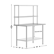 Commercial Stainless Steel Work Table with 2 Overshelves and 1 Undershef-30x48