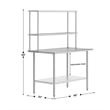 Commercial Stainless Steel Work Table with 2 Overshelves and 1 Undershef-30x48