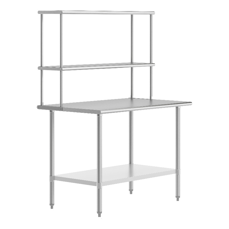 Commercial Stainless Steel Work Table with 2 Overshelves and 1 Undershef-30x48