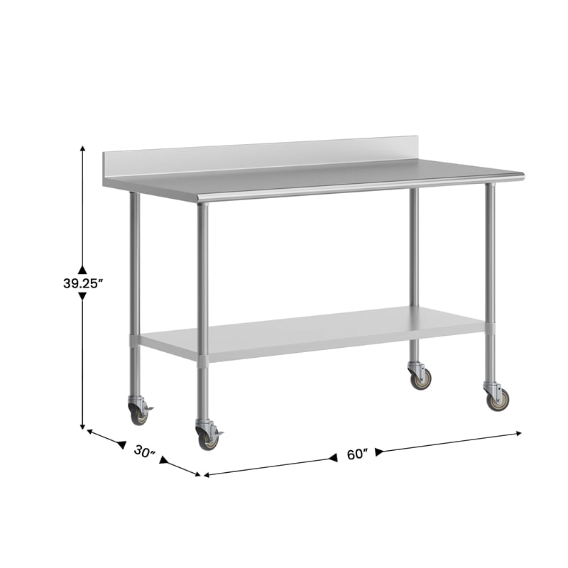Commercial Stainless Steel Work Table with 4