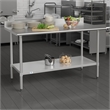 Commercial Stainless Steel Kitchen Prep and Work Table with Shelf and Backsplash