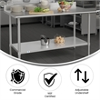 Commercial Stainless Steel Kitchen Prep and Work Table with Shelf and Backsplash