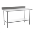 Commercial Stainless Steel Kitchen Prep and Work Table with Shelf and Backsplash