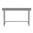 Commercial Stainless Steel Kitchen Prep and Work Table with Shelf and Backsplash