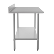 Commercial Stainless Steel Kitchen Prep and Work Table with Shelf and Backsplash