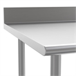 Commercial Stainless Steel Kitchen Prep and Work Table with Shelf and Backsplash