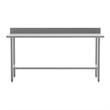 Commercial Stainless Steel Kitchen Prep and Work Table with Shelf and Backsplash