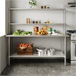 Commercial Stainless Steel Work Table with 2 Overshelves and 1 Undershef-30x72