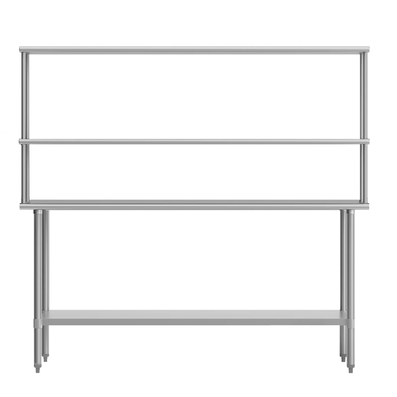 Commercial Stainless Steel Work Table with 2 Overshelves and 1 Undershef-30x72